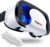 VR Headset with Controller Adjustable 3D VR Glasses Virtual Reality Headset HD Blu-ray Eye Protected Support 5~7 Inch for Phone/Android (White) 1215