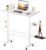 COMHOMA Small Standing Desk Adjustable Height & Tiltable Tabletop, Mobile Stand Up Desk for Laptop, Portable Computer Table for Home Office Work and Walking Pad Treadmill, Height 30.7″-46.4″, White