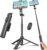 Selfie Stick Travel Tripod for Cell Phone with Remote Control and Phone Holder, Extendable Selfie Stick for iPhone, iPhone Tripod for Video Recording, 50 Inch, Black