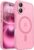 CANSHN Magnetic for iPhone 16 Case, Upgraded [Full Camera Protection] [Compatible with Magsafe] [Translucent Matte] Shockproof Protective Phone Case for iPhone 16 – Pink