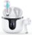 Wireless Earbuds Bluetooth Headphones 5.3 Stereo 50 Hour Playback Ear Buds with LED Display and with 4 ENC Noise Cancelling Mic Wireless Earphones, for Phone, Tablet, Laptop, Sports, White