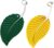 2Pcs Multifunctional Mini Leaf Keychain, Compact Pocket Accessory, Stainless Steel Outdoor Travel Gadget, Creative Gifts for Men & Women (Green & Gold)