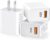 3 Pack USB C Wall Charger, 20W Durable Dual Port QC+PD 3.0 Power Adapter, Double Fast Plug Charging Block for iPhone 14/15/16/17 Pro/Pro Max/Plus, XS/XR/X, Watch Series 8/7 Cube，White