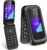 4G Flip Phone Unlocked for Seniors & Kids, 3.2+2.0 inch Dual Screen KaiOS Basic Phone for Travel, Large Battery, Supports AT&T, T-Mobile (Black)