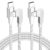USB C to Lightning Cable 6FT 2Pack 90 Degree [MFi Certified], iPhone Charger Cord Fast Charging Power Delivery Right Angle Nylon Braided Cable for iPhone 14 13 12 11 Pro Max X XS XR 8 7 6s Plus SE
