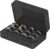 Velet Ring Storage Box, Travel Jewelry Case with 3 Slot Ring Display Organizer (Black)