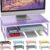 gianotter 2-Tier Metal Monitor Stand Riser, Office Desk Storage Organizer for Computer Monitor, Laptop, Printer, Office Supplies (Purple)