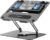 Laptop Cooling Pad with Detachable Fan & Cooler, Adjustable Height & Angle, 360 Rotation Base, Carbon Steel Framework, Ultra-Quiet & Super Sturdy for Laptop, DJ Mixer Workstation, and Home