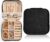 Travel Velvet Jewelry Box with Mirror, Mini Gifts Case for Women Girls, Small Portable Organizer Boxes for Rings Earrings Necklaces Bracelets (Black)