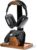 UPERGO Headset Stand with Gaming Controller Holder, Walnut Wood Headphone Stand with Storage Base, Gaming Equipment Accessories for Desk
