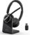 Wireless Headset, Bluetooth Headset with AI Noise Cancelling Mic, Bluetooth V5.2 Headphones with USB Dongle, Charging Base & Mic Mute for PC/Cell Phones/Call Center (Black)