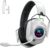 Wireless Gaming Headset with Noise Canceling Microphone for PC, PS5, PS4, Switch, Mac, 2.4 GHz Wireless & Bluetooth 5.4 Gaming Headphones, Cool RGB Lighting, 50Hr Battery, 50mm Drivers(White Black)