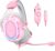 FIFINE Wired RGB Gaming Headset, PC Over-Ear Streaming Headset with USB, 7.1 Surround Sound, Noise-Cancelling Mic, Soft Ear Pads, 4 EQ Modes for PC, Laptop, Mac, PS4, PS5 – AmpliGame H13P (Pink)