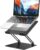 BESIGN LS10 Aluminum Laptop Stand, Ergonomic Adjustable Notebook Tablet Stand, Computer Holder Compatible with Air, Pro, Dell, HP, Lenovo More 10-14″ Laptops, Black