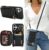 Crossbody Wallet Case for iPhone 17, PU Leather Zipper Handbag Purse Flip Cover, Kickstand Folio Case with Card Slots Holder Wrist Strap Lanyard 5G 6.3 Inch-Black