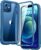 Diaclara Designed for iPhone 12 Mini Case, Full Body Rugged with Built-in Touch Sensitive Anti-Scratch Screen Protector, Soft TPU Bumper Case for iPhone 12 Mini 5.4″ (Blue and Clear)