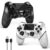 AceGamer 2 Pack for PS4 Controller, Wireless Controller for PS4/Pro/Slim/PC, with Non-Slip Grip of Both Sides and USB-C Cable! (Black and White)