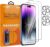 Screen Protector Compatible with iPhone, Camera Lens Protector Kit 2 Premium 9D Tempered Glass Lenses for iPhone + 2 Camera Lenses (iPhone 15 Pro), Transparent