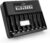 Tenergy TN480U 8-Bay LCD Display Fast Charger for NiMH/NiCD AA AAA Rechargeable Batteries with Mirco USB and USB Type C Input for AA and AAA Rechargeable Batteries