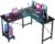 DUMOS L Shaped Desk, Computer Gaming Desks Corner Office Table with CPU Shelf for Home Study Writing Work Station 50 Inch, Black