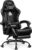 N-GEN GAMING Video Gaming Chair with Footrest Lumbar Support for Home Office High Back Recliner Height Adjustable Ergonomic Comfy Leather Computer Desk Chair (Black)
