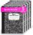 Rosmonde Graph Paper Composition Notebook, 5 Pack, 200 Pages (100 Sheets), Quad Ruled Composition Notebook, Graph Notebooks, 4×4 Grid Composition Notebook, Black Marble, Sewn Hard Cover, 9-3/4 x 7-1/2
