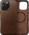 Genuine Leather Case for iPhone 16 Pro 6.3 inch, Oil Wax Full-Grain Leather, Compatible with MagSafe, Metal Buttons and Camera Bezel (Rustic Brown)