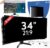 [2 Pack] 34 Inch Privacy Screen for Computer Curved Monitor 21:9 Aspect Ratio, Eye Protection Anti Blue Light Glare Shield, 34inch Removable Black Blackout Anti Spy Desktop Security Private Filter