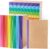 feela 80 Pack Composition Notebooks Bulk, Kraft Cover Lined Blank College Ruled Composition Travel Journals with Rainbow Spines For Women Students Business, 60 Pages, 8.3”x 5.5”, A5, 8 Colors