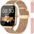 Smart Watch for Women, Fitness Trackers with Heart Rate/Sleep Monitor/Pedometer, Smartwatch with Calls/Messages/Notifications, IP68 Waterproof Fitness Watch (Gold)