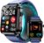 Blood Pressure Smart Watch with Air Bag Air Cuff, 1.92″ lPS Color Screen, 24/7 Heart Rate Blood Oxygen Sleep Respiration Rate Health Monitor Activity Tracker Familiy Data Sharing (Blue)