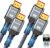 10K 8K HDMI 2.1 Cable 2-Pack 6.6FT, Highwings Certified 48Gbps Ultra High Speed Slim HDMI Cord,Support 4K@120Hz 8K@60Hz, HDCP 2.2&2.3, Dynamic HDR,eARC,DTS:X, Compatible with Roku TV/HDTV/PS5/Blu-ray