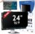 [2-Pack] 24 Inch Privacy Screen for Computer Monitor 16:9 Aspect Ratio, Eye Protection Anti Blue Light Glare Shield, 24inch Removable Black Blackout Anti Spy Desktop Security Private Filter