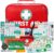 General Medi 2-in-1 First Aid Kit (215 Piece Set) + 43 Piece Mini First Aid Kit -Includes Ice(Cold) Pack, Moleskin Pad and Emergency Blanket for Travel, Home, Office, Car, Workplace