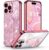 Silverback for iPhone 16 Pro Max Case with Strap Stand, Glitter Phone Case with Adjustable Wristband, Slim Protective Bling Cover for Women/Girls – Clear Rose Gold Glitter